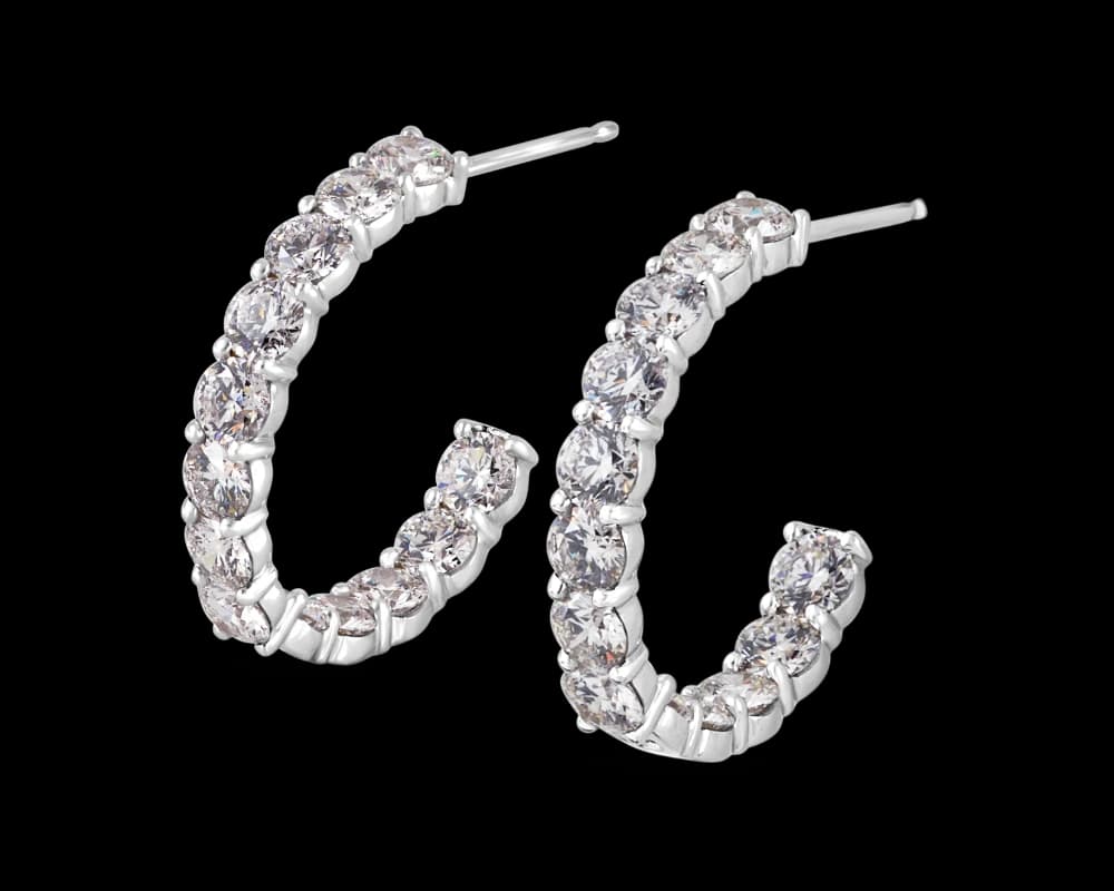 Shared Prong Hoop Earrings